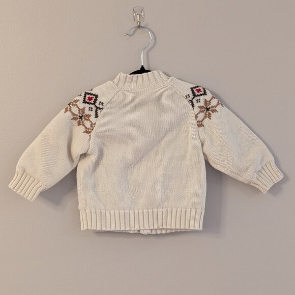 2/$20 💚 babyGap Holiday 2007 Reindeer Fair Isle Zip Sweater | 6-12M - Picture 2 of 7